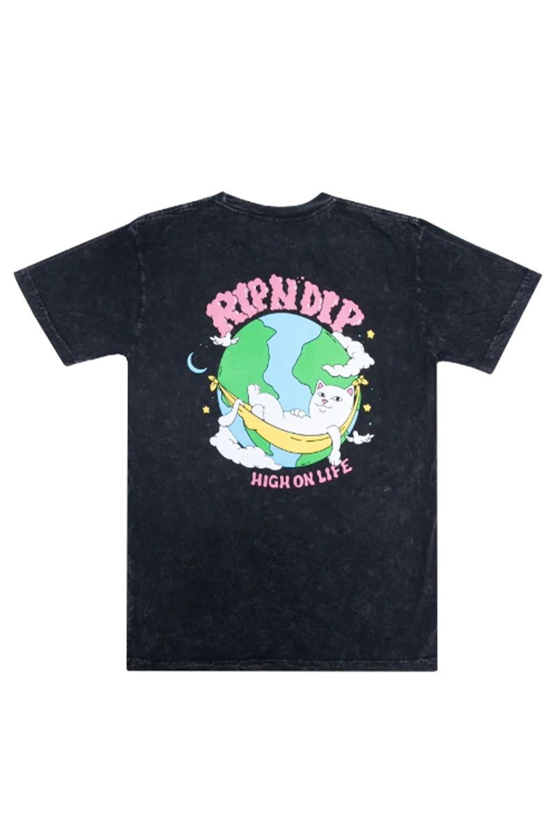 RIPNDIP (bvfBbv)@High On Life Tee (Black Mineral Wash)