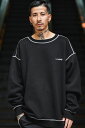 Subciety (サブサエティ) COLOR STITCH SWEAT- BLACK