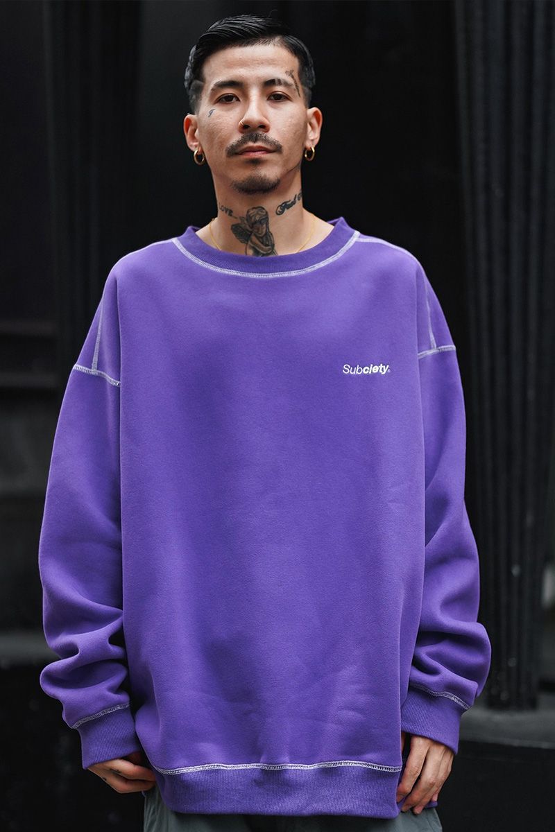 Subciety (TuTGeB) COLOR STITCH SWEAT- PURPLE