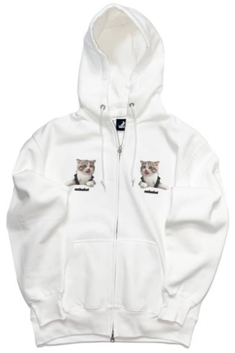 NOTBADCAT (mbgobhLbg) Hungry Zip Hoodie (WHITE)