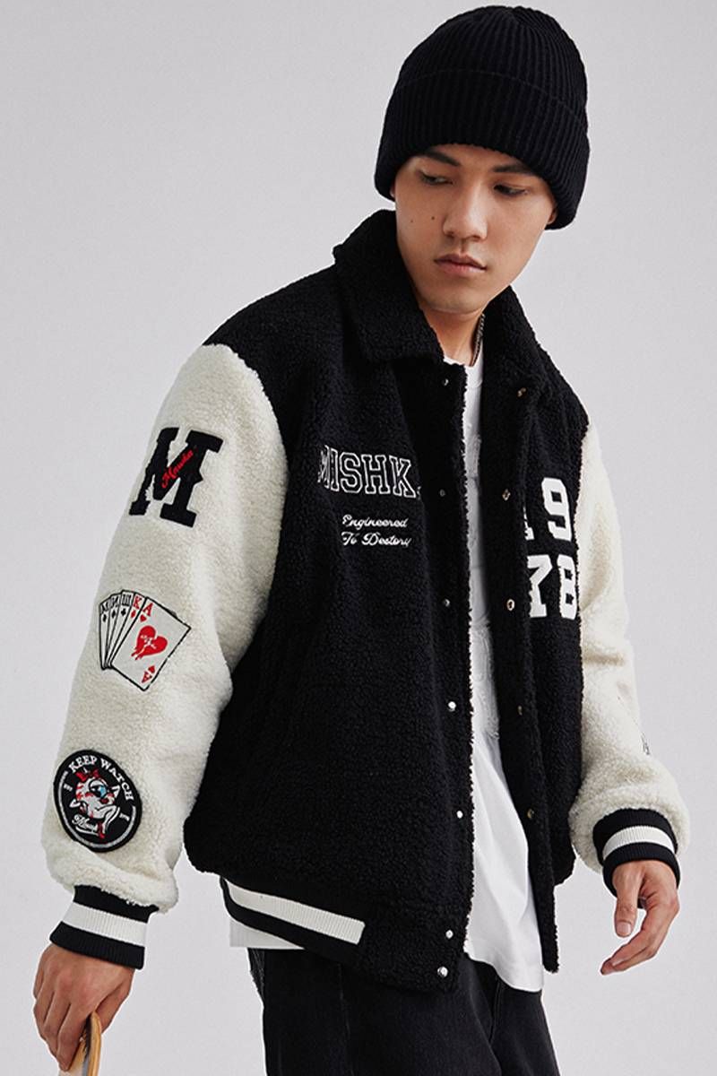 MISHKA (~VJ) M61100650 Boa College Stadium Jacket BLACK