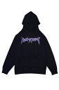 ハッピーハンバーグ ロックバンドロゴスウェットパーカー BLACK