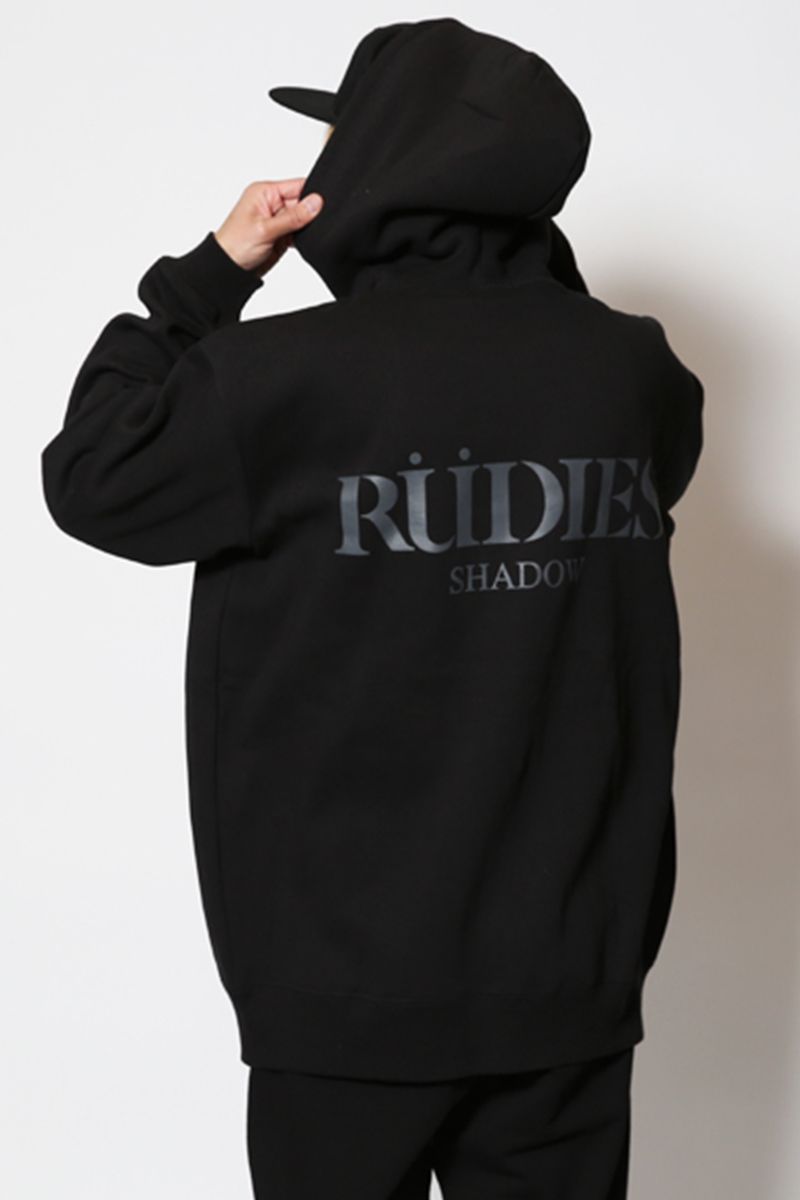 RUDIE'S([fB[Y) SHADOW LOGO ZIP PARKA BLACK