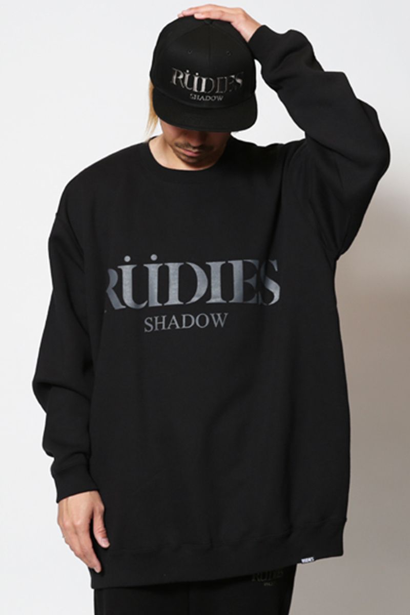 RUDIE'S([fB[Y) SHADOW LOGO CREW SWEAT BLACK