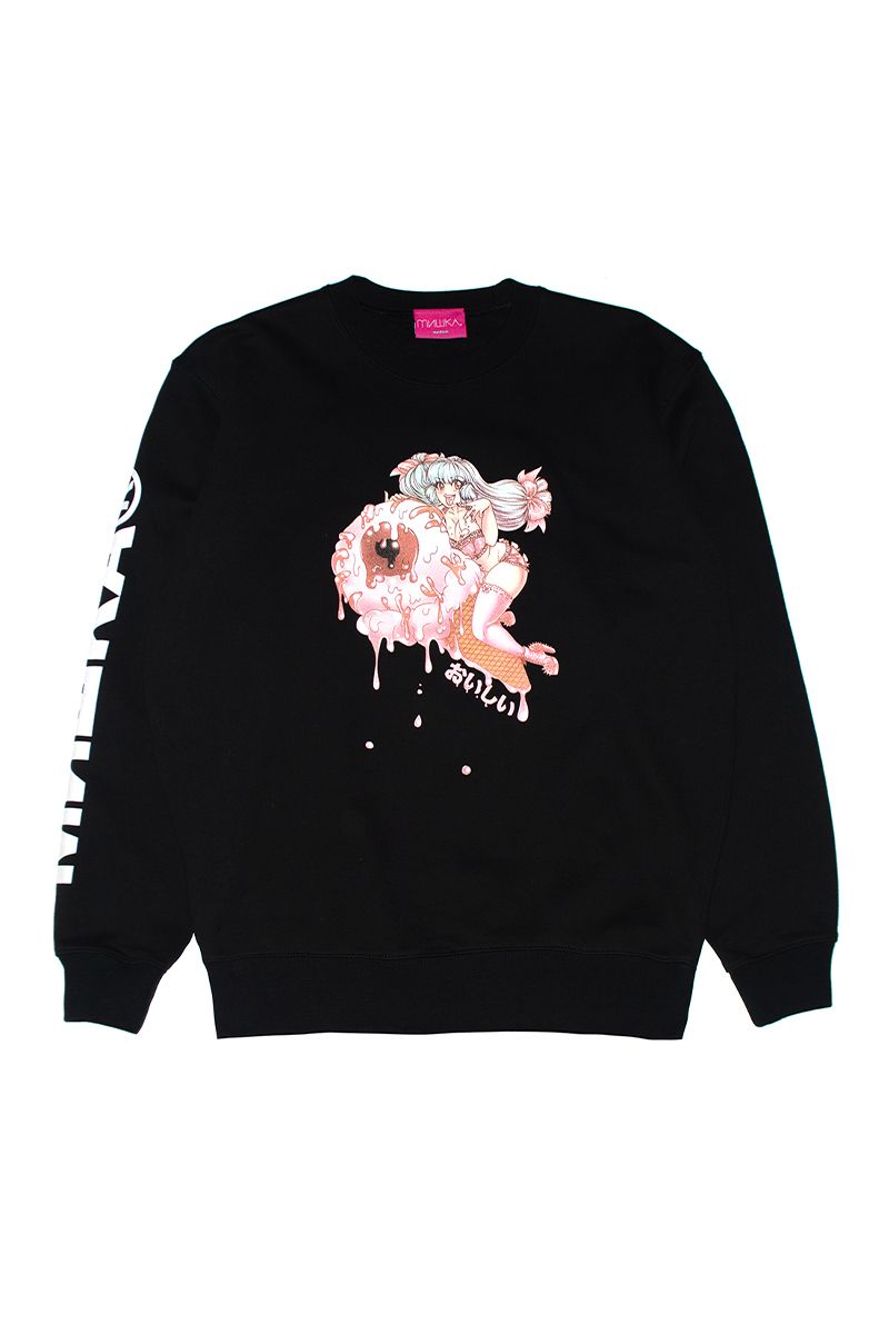 MISHKA (~VJ) CREAMY CREWNECK SWEAT MIJCR-01 BLACK