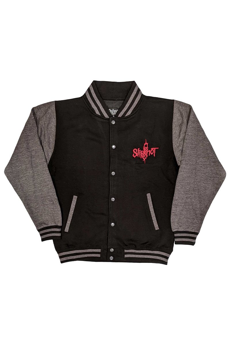 SLIPKNOT UNISEX VARSITY JACKET: 9 POINT STAR (BACK PRINT) BLACK