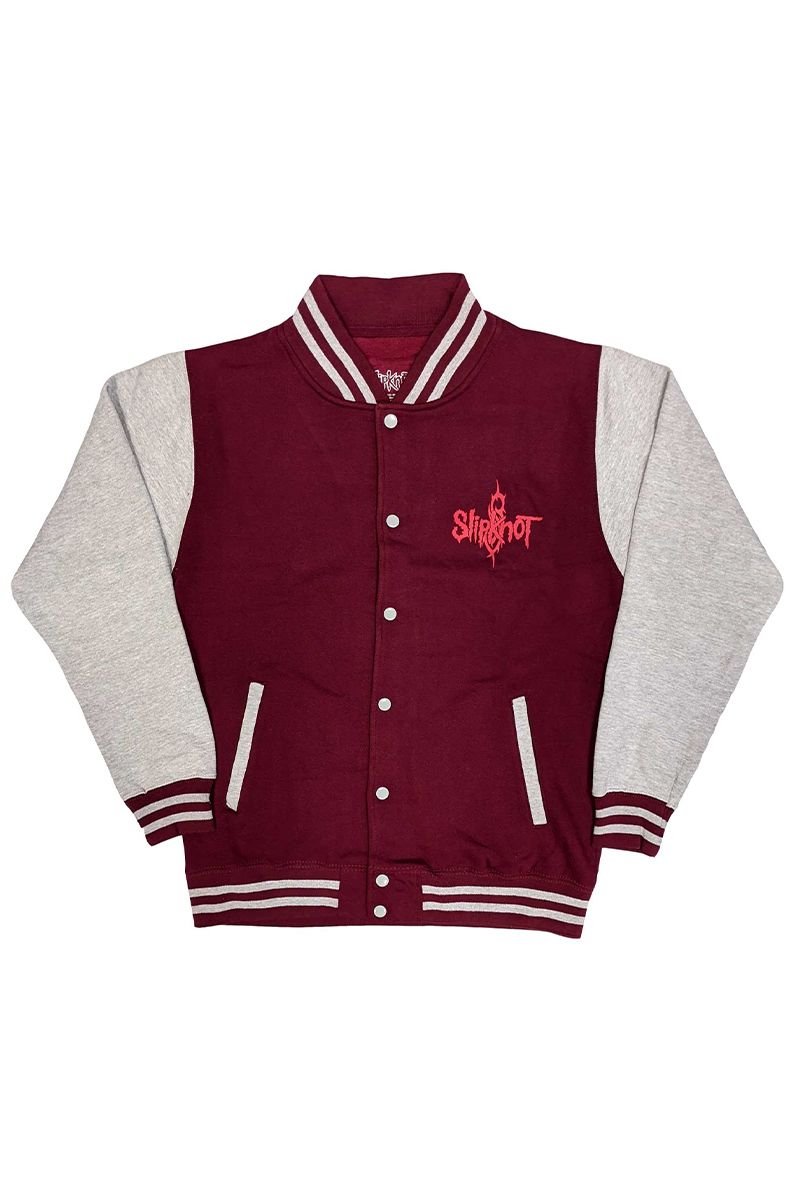 SLIPKNOT UNISEX VARSITY JACKET: 9 POINT STAR (BACK PRINT) RED