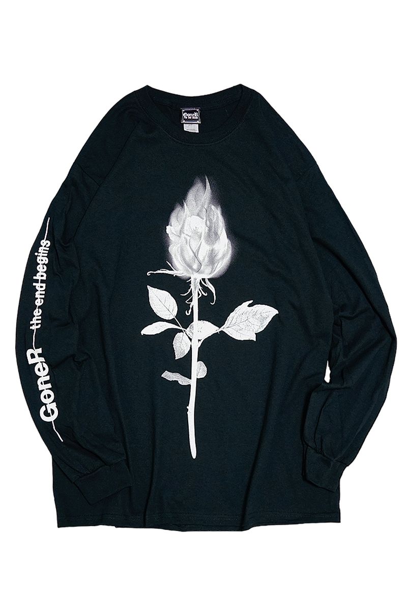 GoneR(Si[) GR36LS001 Fire Rose L/S T-Shirts Black