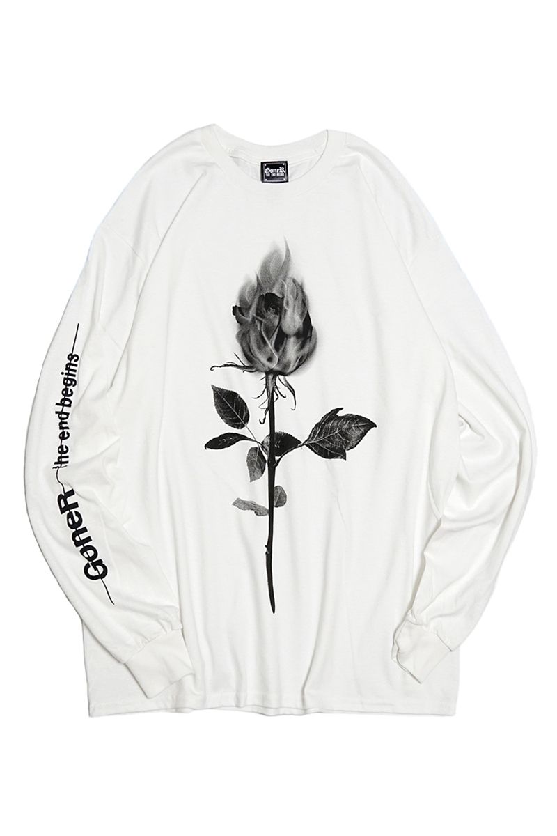 GoneR(Si[) GR36LS001 Fire Rose L/S T-Shirts White