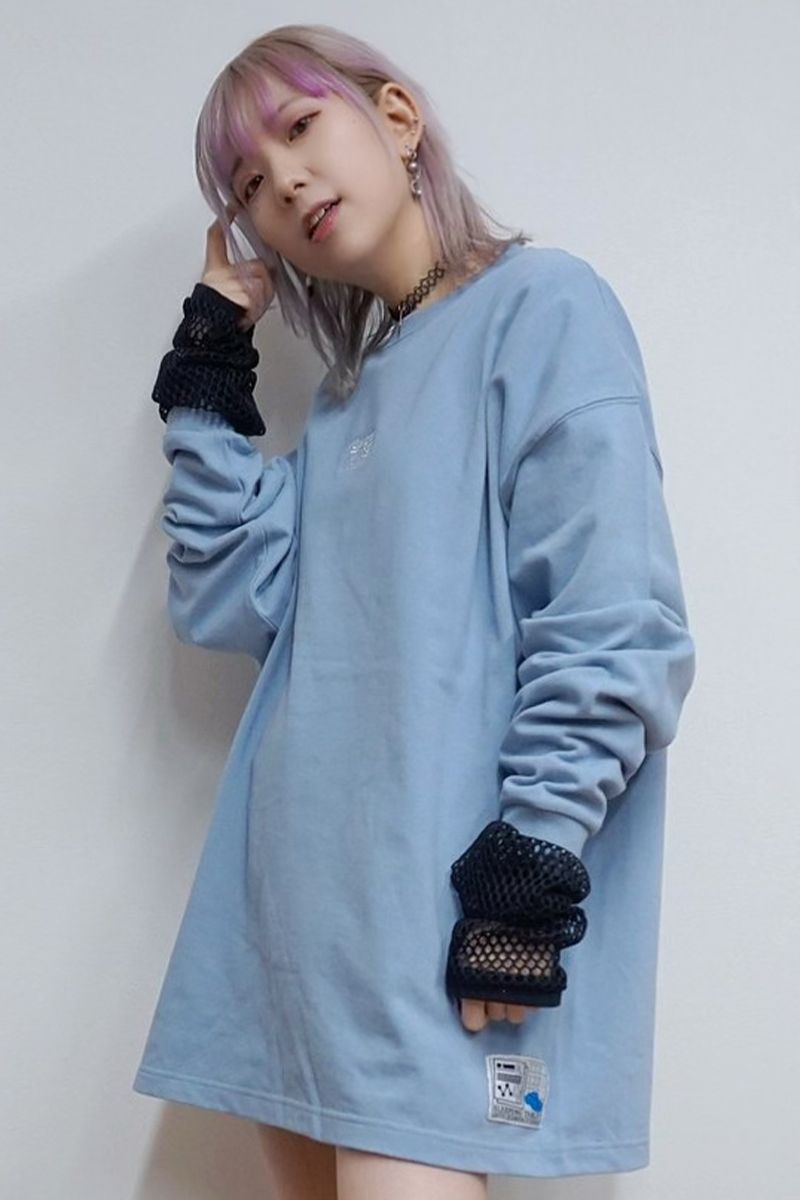 SLEEPING TABLET(X[sOE^ubg) MADOROMI [ HEAVY WAIGHT LONG SLEEVE ] ACID BLUE