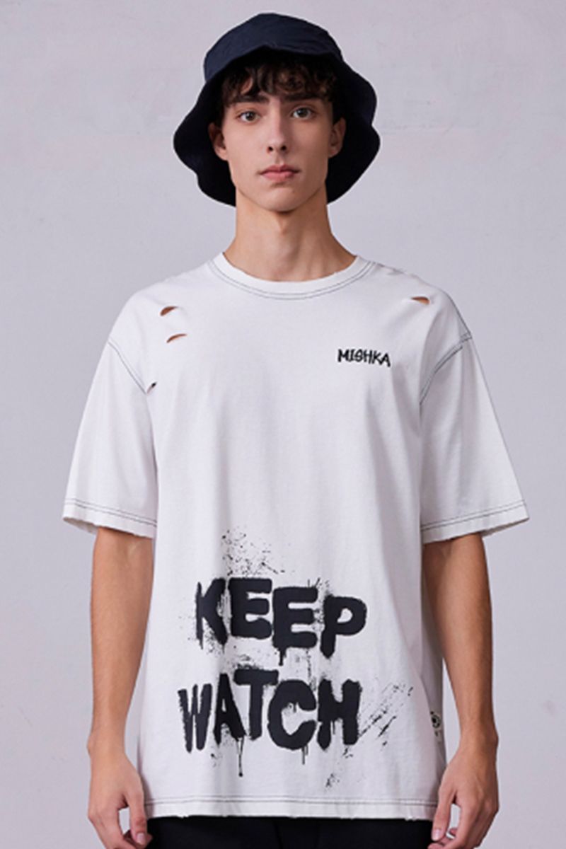 MISHKA (~VJ) K.W DAMAGED TEE M21200001 WHITE