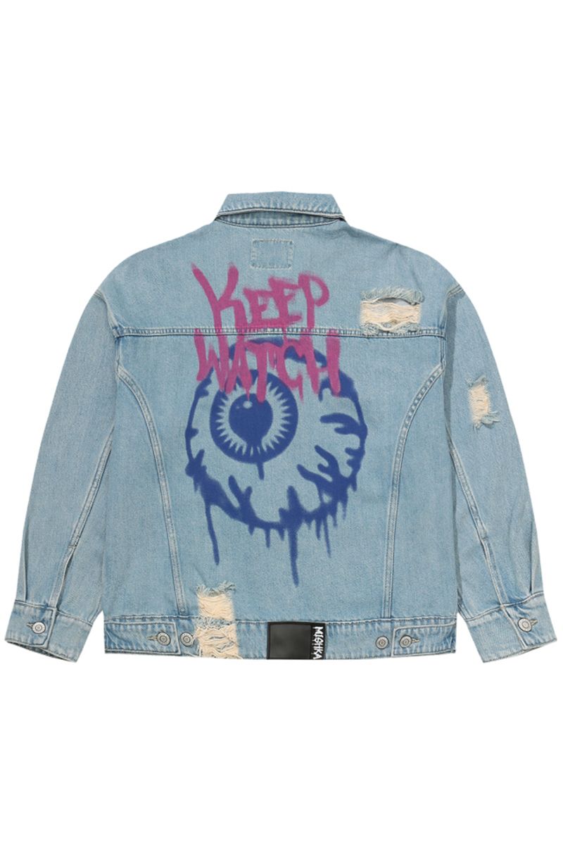 MISHKA (~VJ) K.W GRAFF DAMAGED DENIM JACKET M21200504 BLUE