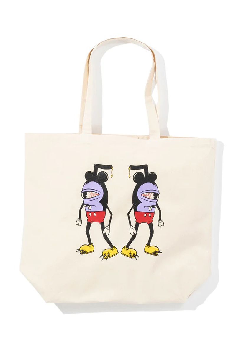 TOY MACHINE (gC}V[) W MOUSEKATER CANVAS TOTE-BAG NATURAL