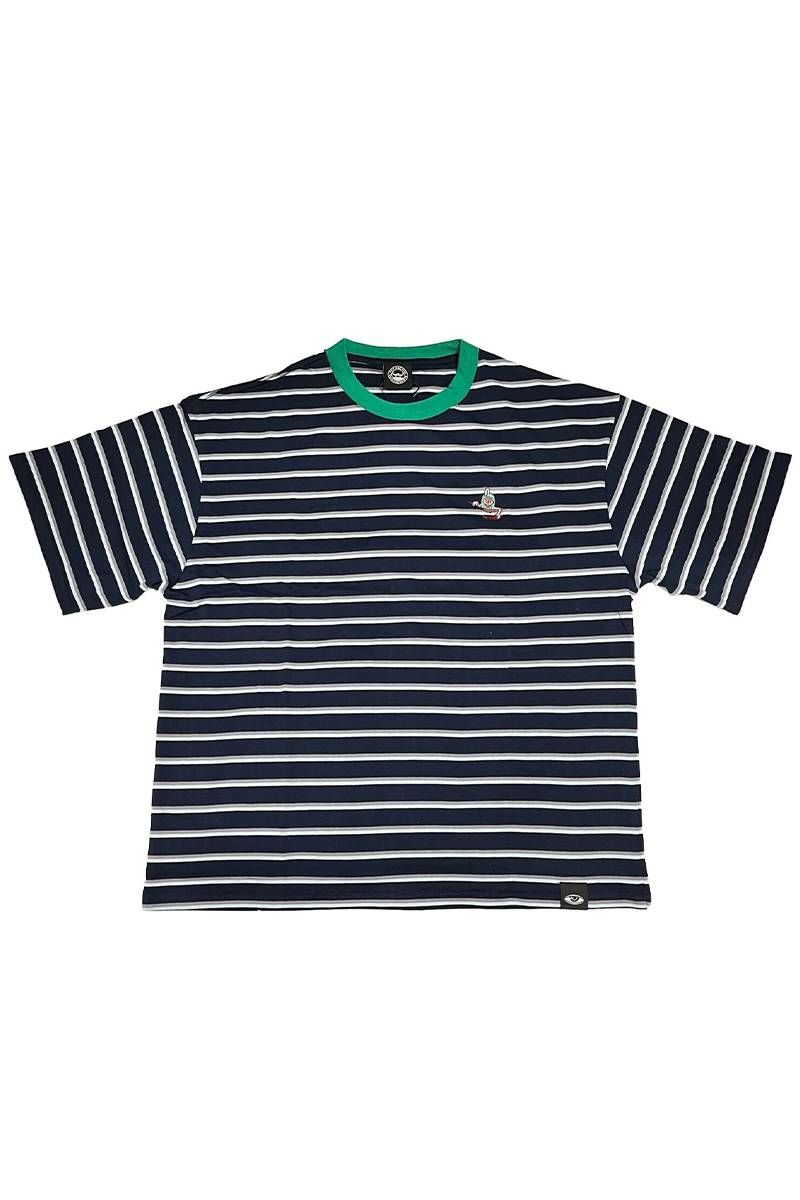 TOY MACHINE (トイマシーン) SECT EMBROIDERY BORDER SS TEE NAVY