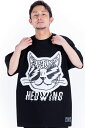 HEDWiNG (whEBO) Vacation Cat Big Silhouette T-Shirt BLACK