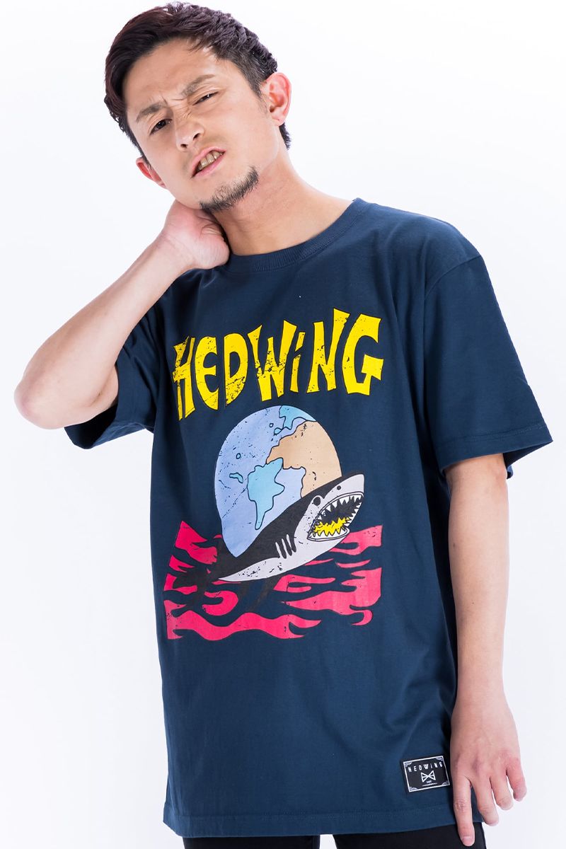 HEDWiNG (إɥ) Shark Eat World T-Shirt SLATE BLUE