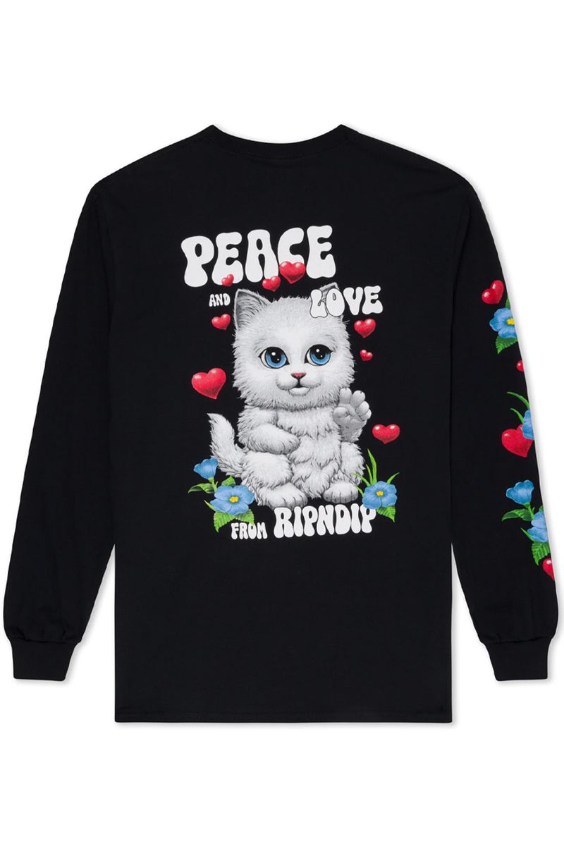 RIPNDIP (åץǥå) Peace Love RIPNDIP Long Sleeve BLACK