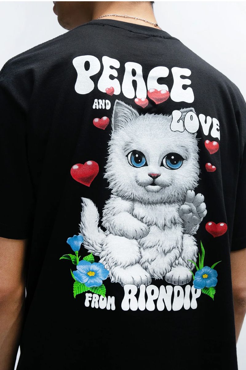 RIPNDIP (åץǥå) Peace Love RIPNDIP Tee BLACK