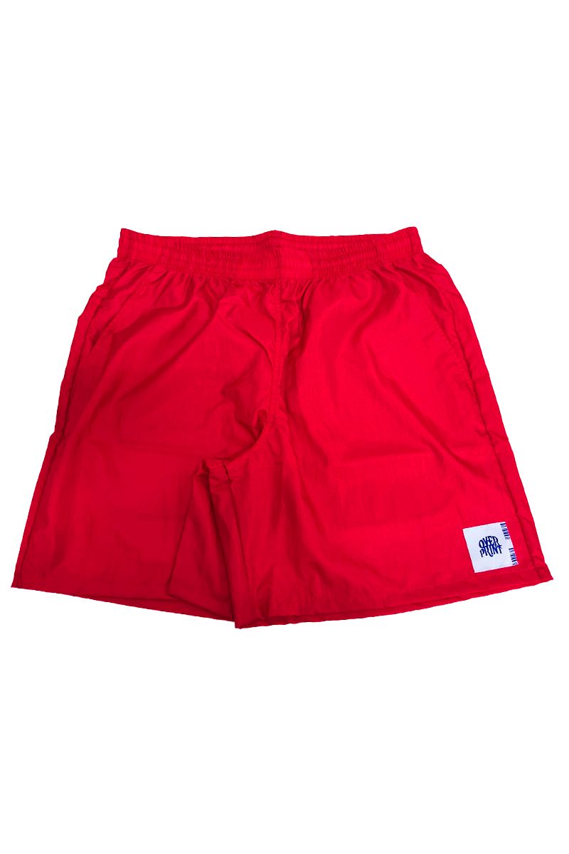 over print (I[o[vg) Nylon Surf Shorts RED