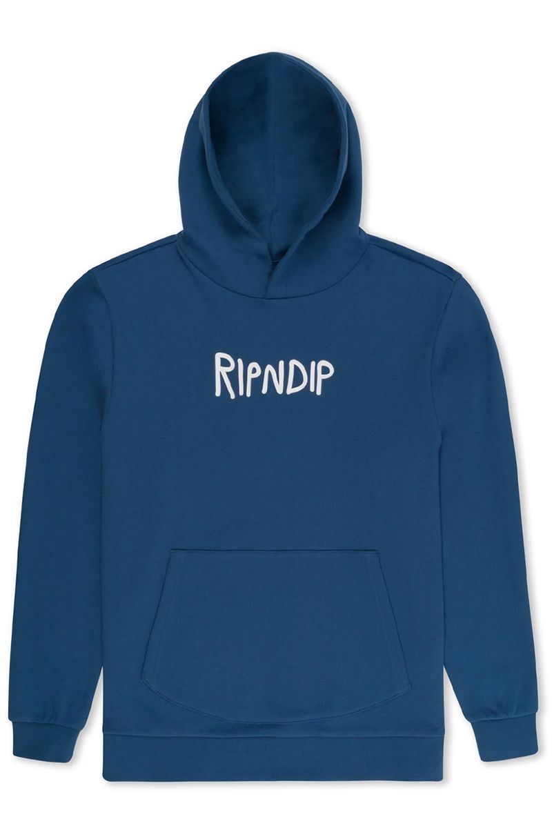 RIPNDIP (bvfBbv) Rubber Logo Hoodie PACIFIC BLUE