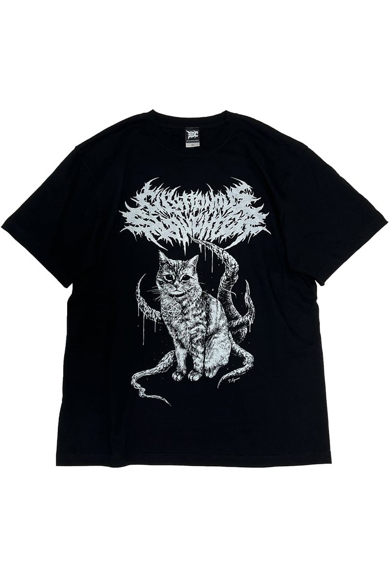 Gluttonous Slaughter(OgiXX[^[) The Monster Slayer Cat T-shirt BLACK