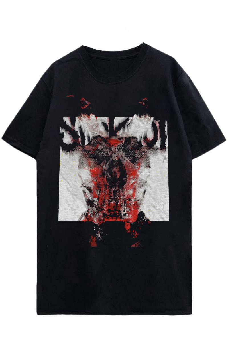 SLIPKNOT UNISEX T-SHIRT: DEVIL SINGLE - LOGO BLUR (BACK PRINT)