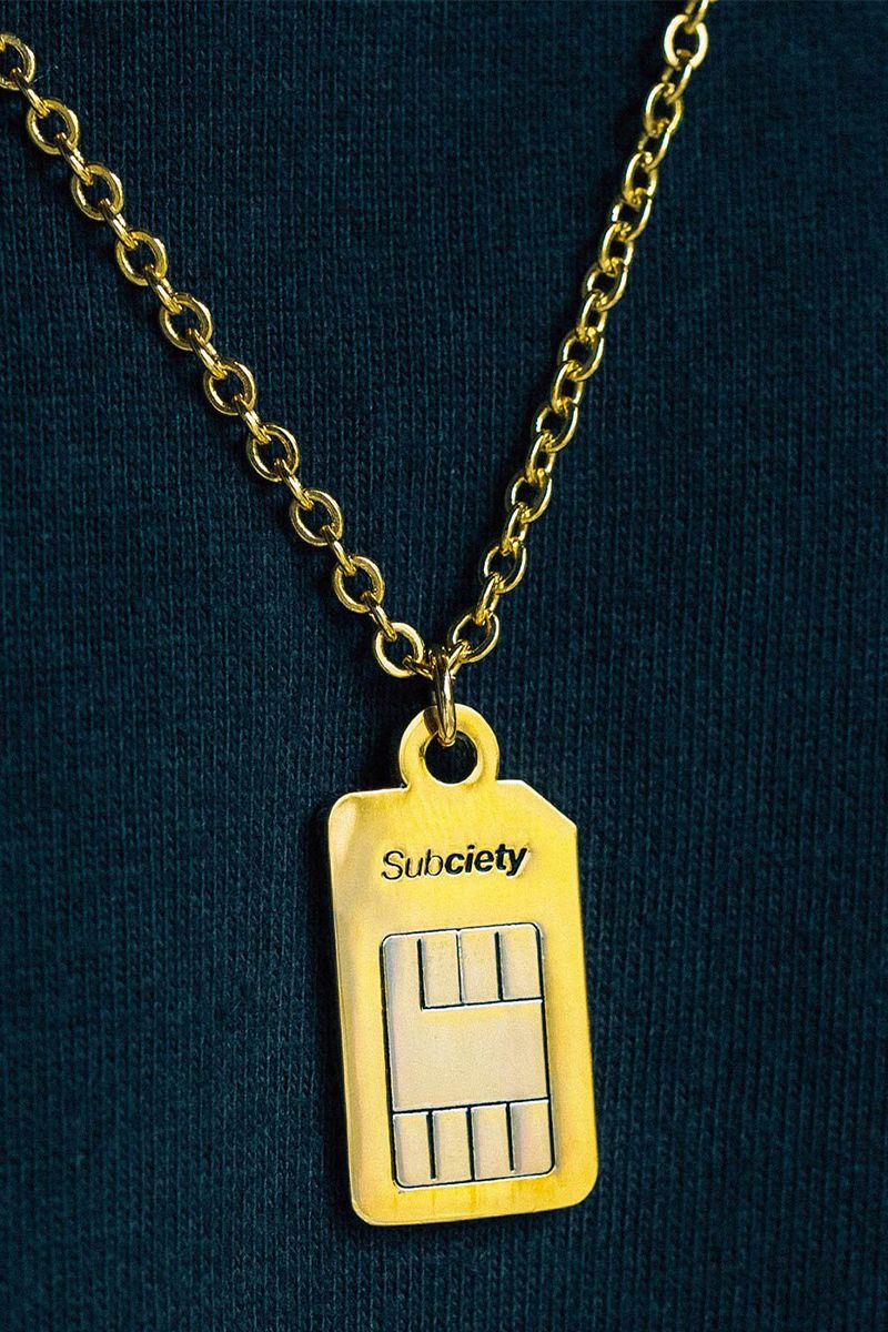 サブサエティー Subciety (サブサエティ) BRASS SIM CARD NECKLACE GOLD