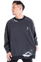HEDWiNG(ヘドウィグ) Damage Out stitch Sweat WASH GRAY