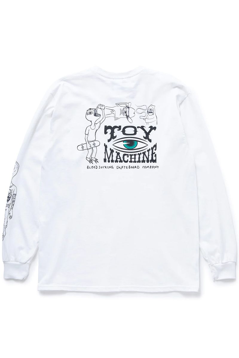 TOY MACHINE (gC}V[) NEW CHARACTERS LONG TEE WHITE