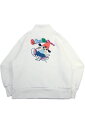 パラッパラッパー グラフィック発泡プリント ハーフZIPスウェット OFF WHITE
