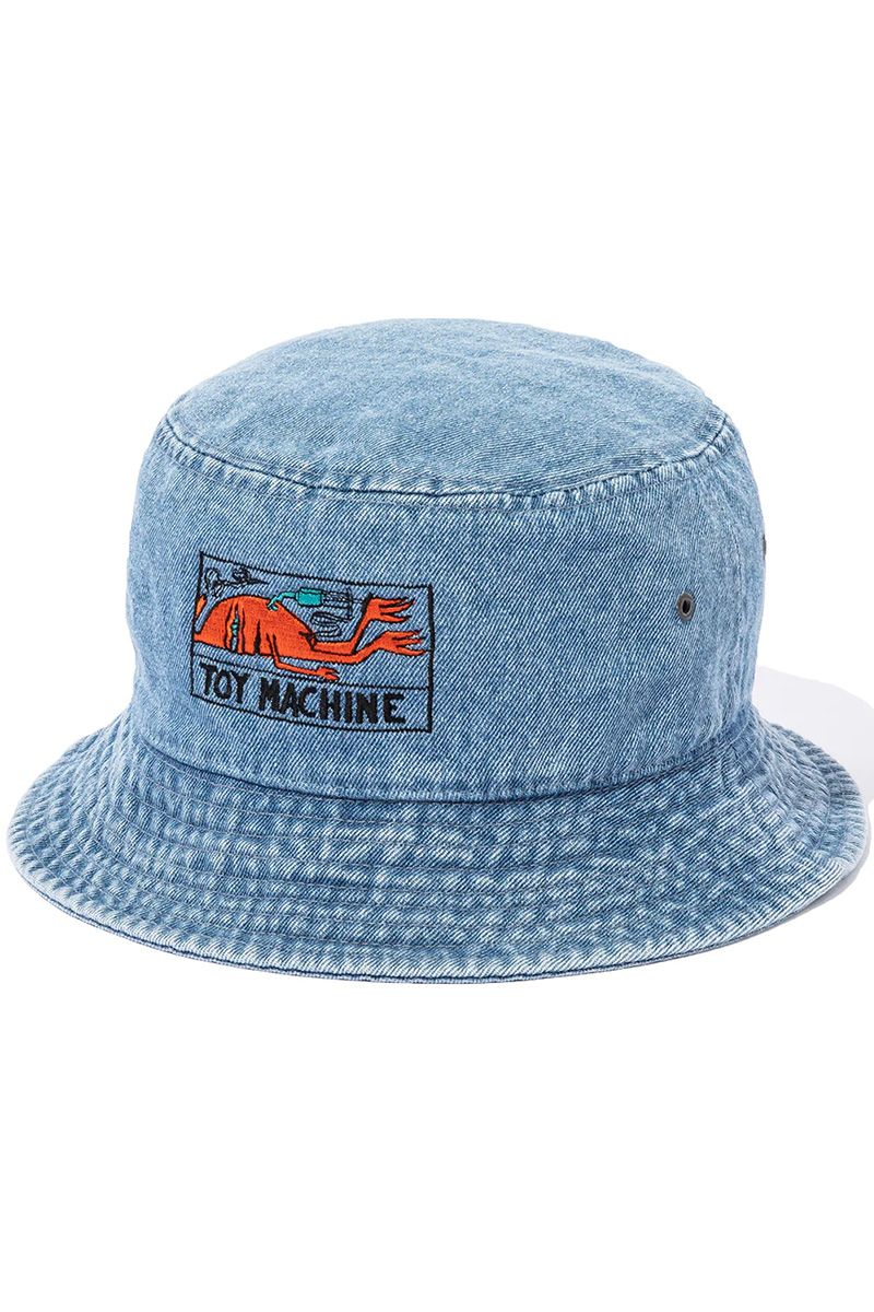 TOY MACHINE (トイマシーン) DRUGGED EYES DENIM BUCKET HAT L.BLUE