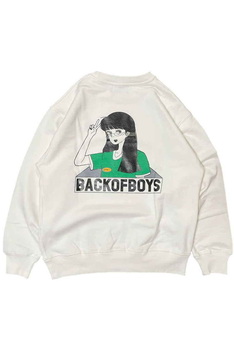 TheBackOfBoys(Хå֥ܡ) Glasses Girls Crewneck Sweat WHITE