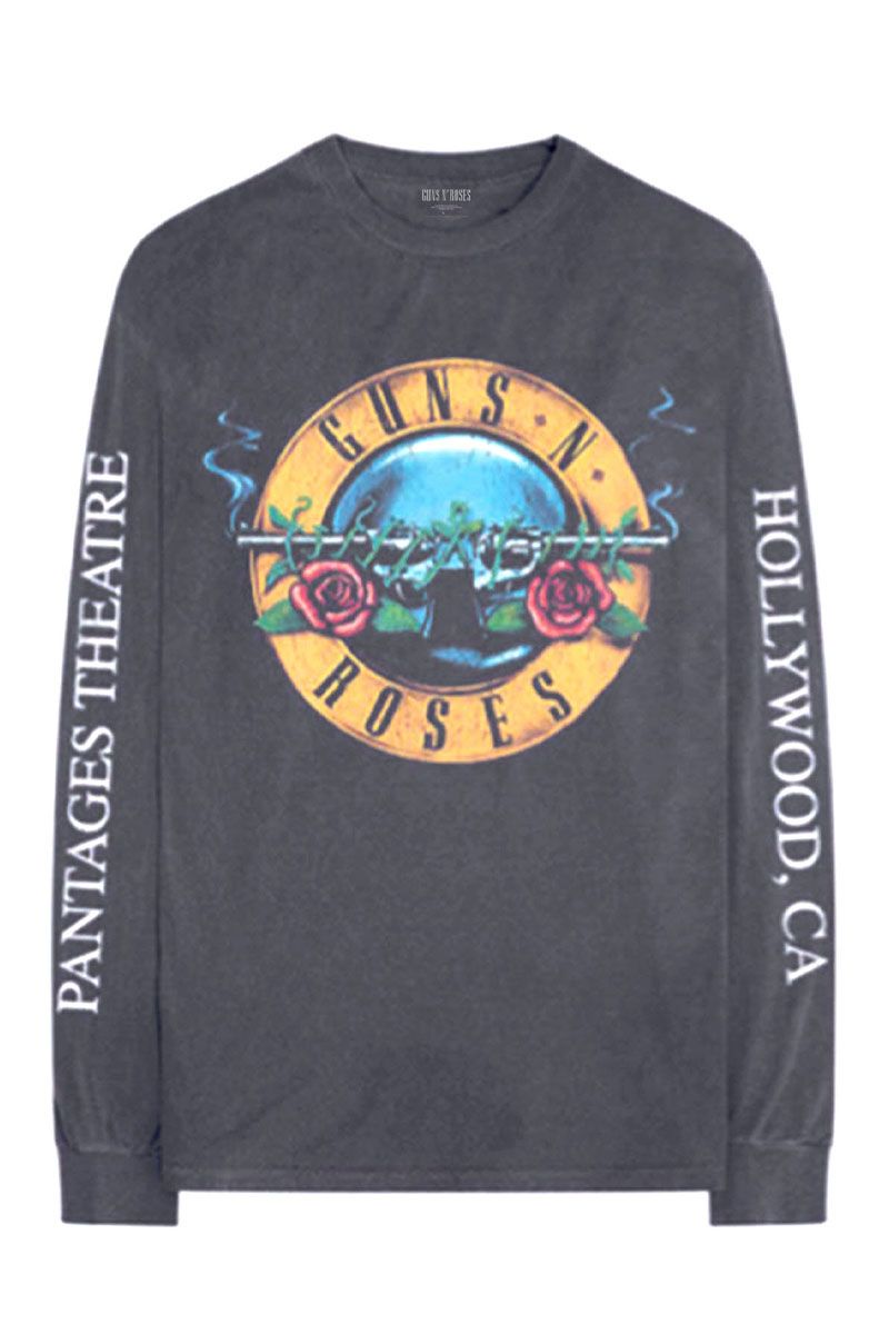 GUNS N' ROSES UNISEX LONG SLEEVE T-SHIRT: HOLLYWOOD TOUR (BACK & SLEEVE PRINT)
