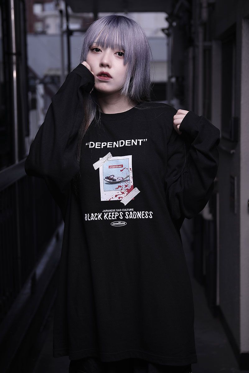 A}cJ~ ˑ/overdose L/S T-shirt BLACK