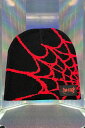 LOVE KILLER(ラブキラー) killer spiderweb beanie ブラック×レッド