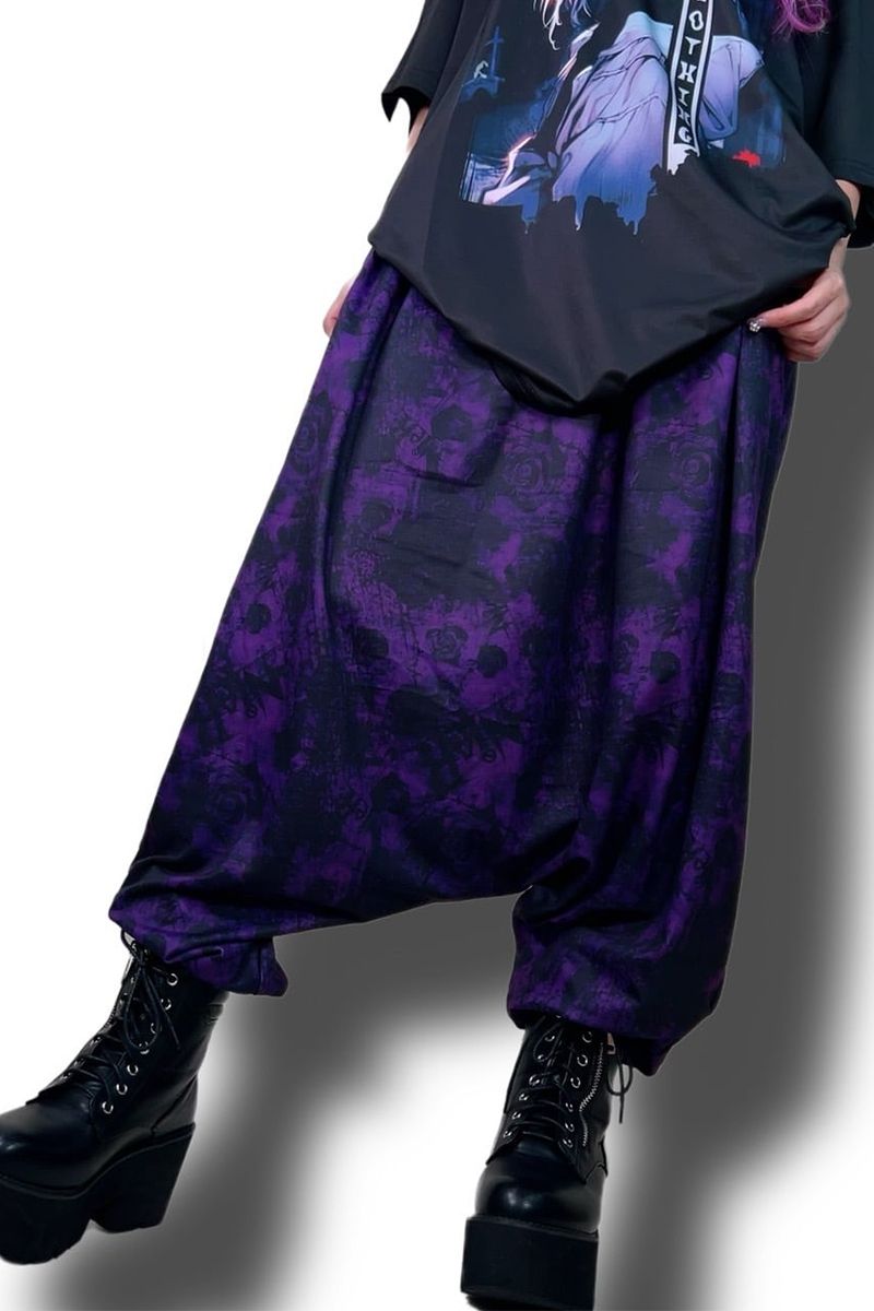 NieR (j[A) PURPLE DARK ROSE SARROUEL PANTS