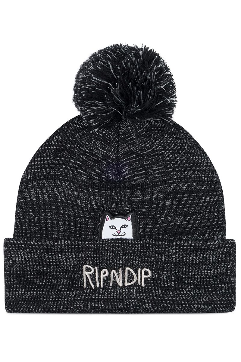 RIPNDIP (bvfBbv) LORD NERMAL POM BEANIE (BLACK & CHARCOAL)