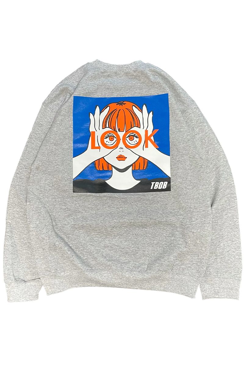 TheBackOfBoys(UobNIu{[CY) LOOK GIRL CREWNECK SWEAT GRAY