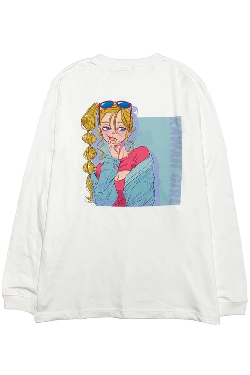 FACT101 (ファクトイチマルイチ) 『KAWAIIGIRL』 ロングTシャツ White
