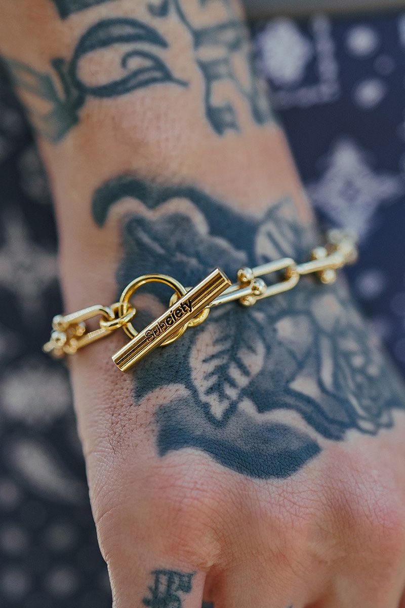 楽天GEKIROCK CLOTHINGSubciety （サブサエティ） LINK CHAIN BRACELET GOLD