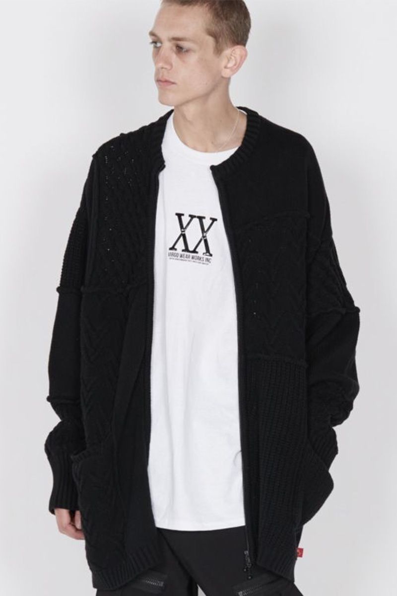 VIRGOwearworks (@SEFA[NX) TITANS ZIP CARDIGAN BLACK