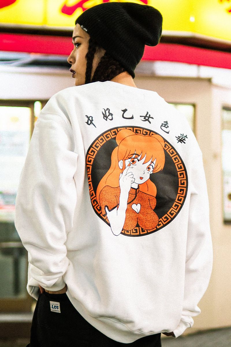 myVFCvX CHINA GIRL CREWNECK(WHITE)