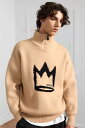 MISHKA (ミシカ) LOGO HALF ZIP KNIT BEIGE