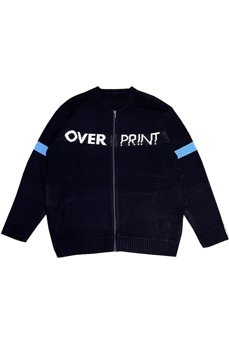 over print (I[o[vg) KNIT BLOUSON (BLACK)