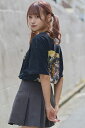 chuLa × scene tokyo コラボ・Tシャツ BLACK プリントYELLOW