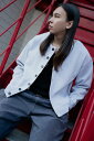 gibous(ギボス)×lhp sweat cardigan light gray (Crew Neck)