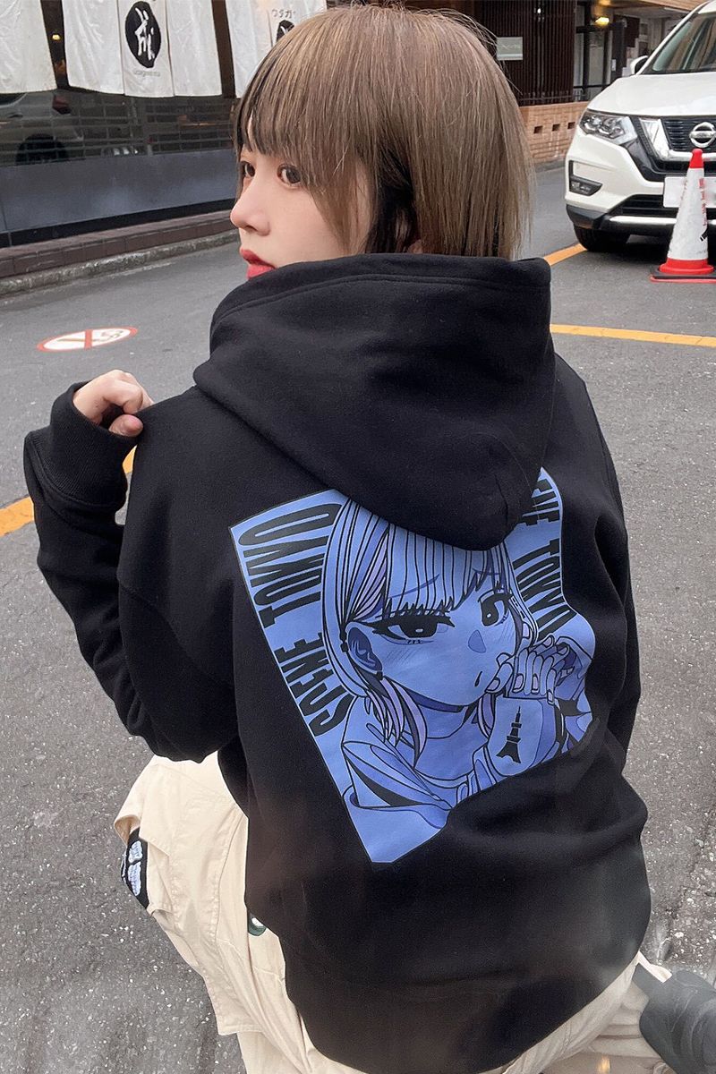 SCENE TOKYO (V[gELE)PPL girl zip hoodie black