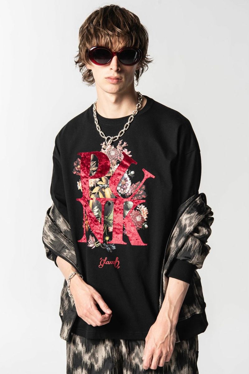 glamb () Punk Bouquet T-Shirt / ѥ󥯥֡T - Black