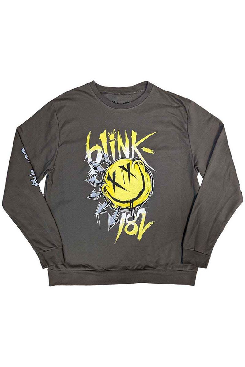 BLINK-182 UNISEX SWEATSHIRT: BIG SMILE (SLEEVE PRINT)