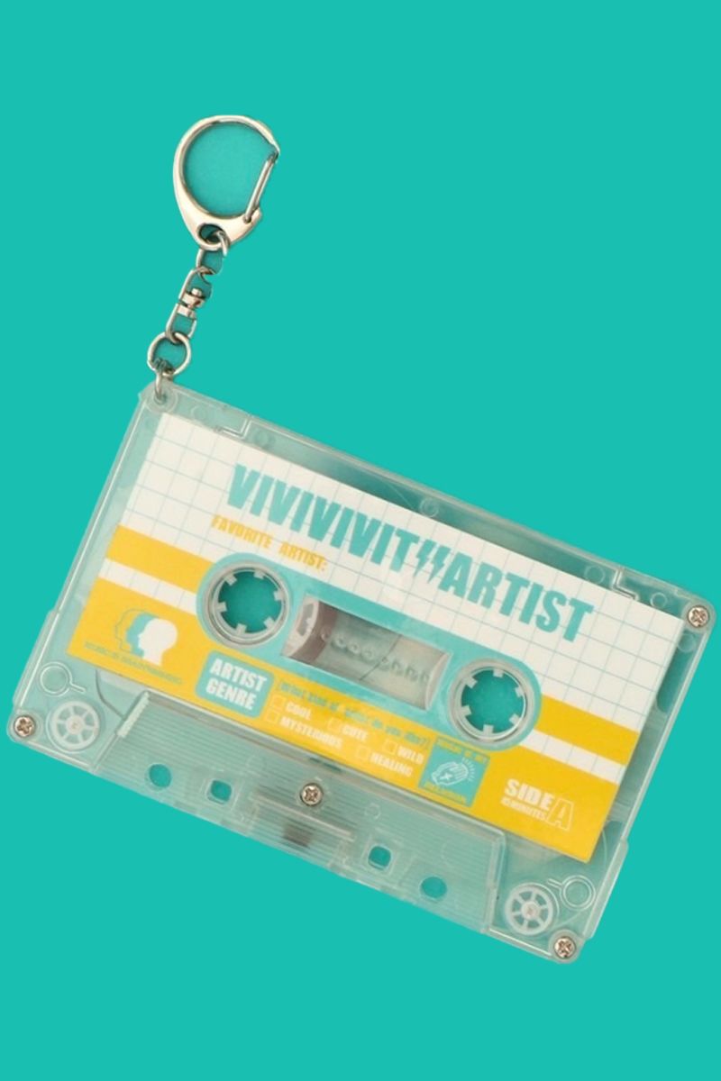 ビビビビット?? CASSETTE TAPE キーホルダー (イエロー×ミントグリーン)
